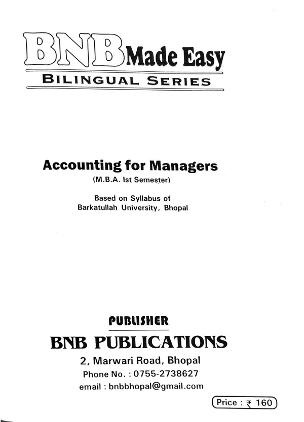 ACCOUNTING FOR MANAGERS (AM) (BNB PUBLICATION) - Red