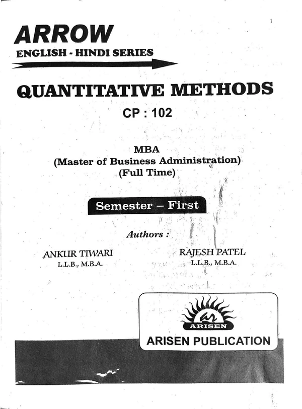 QUANTITATIVE METHODS ARROW (ARISEN PUBLICATION)