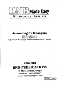 ACCOUNTING FOR MANAGERS-RGPV UNIVERSITY-MBA-1ST SEM