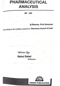 PHARMACEUTICAL ANALYSIS - B.PHARMACY 1st SEM