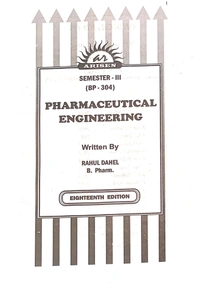 PHARMACEUTICAL ENGINEERING - B.PHARMACY 3rd SEM