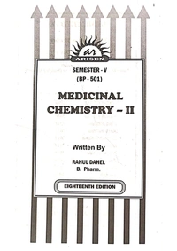 MEDICINAL CHEMISTRY - II - B.PHARMACY  5th SEM