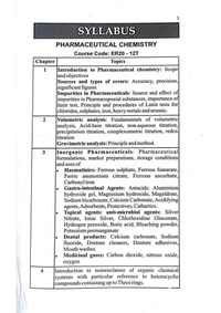 PHARMACEUTICAL CHEMISTRY  - D. PHARMACY 1st YEAR
