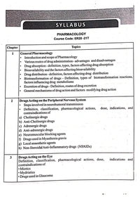 PHARMACOLOGY  - D. PHARMACY 2nd YEAR