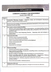 COMMUNITY PHARMACY & MANAGEMENT  - D. PHARMACY 2nd YEAR