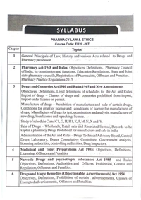 PHARMACY LAW & ETHICS  - D. PHARMACY 2nd YEAR