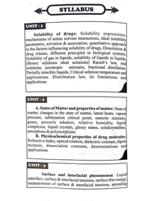 PHYSICAL PHARMACEUTICS-1 - B. PHARMACY 3rd SEM