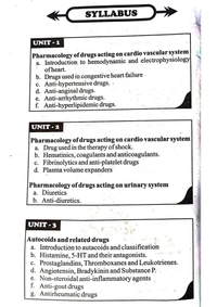 PHARMACOLOGY-II - B.PHARMACY 5th SEM