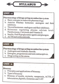 PHARMACOLOGY-II - B.PHARMACY 5th SEM