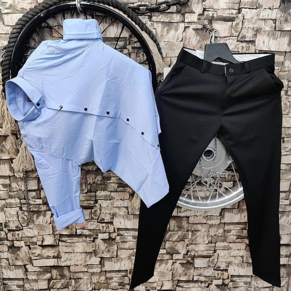 Classic Lycra Combo (Skyblue, Black)  - L