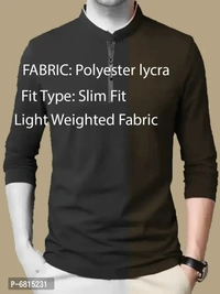 High Neck Men Full Sleev Tshirt Lycra Fabric   - L
