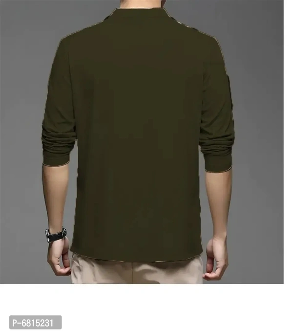 High Neck Men Full Sleev Tshirt Lycra Fabric   - XL
