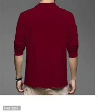 High Neck Men Full Sleev Tshirt Lycra Fabric  Brown Sky Blue - xL