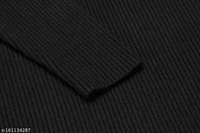 Men High Neck Sweat Shirt (Black)  - XL, Black