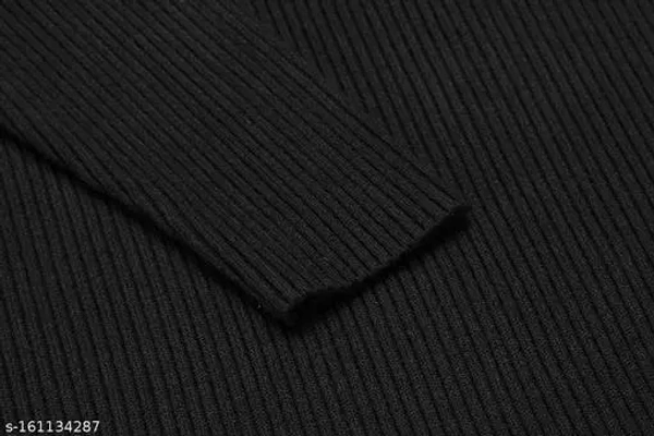 Men High Neck Sweat Shirt (Black)  - XL, Black