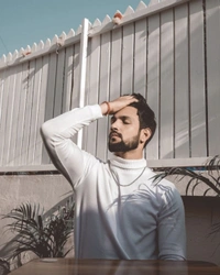 Men High Neck Sweat Shirt (White)  - L, White