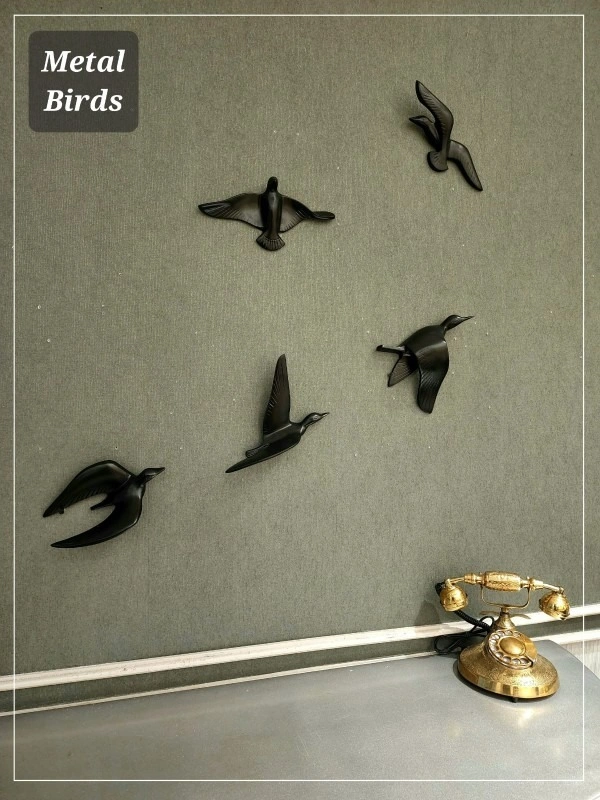 Wall Hanging Birds black 