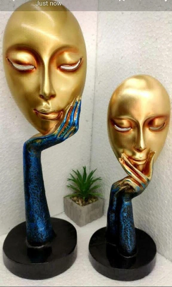 Antique Face 2pc Set - 11 Inch & 15 Inch, golden
