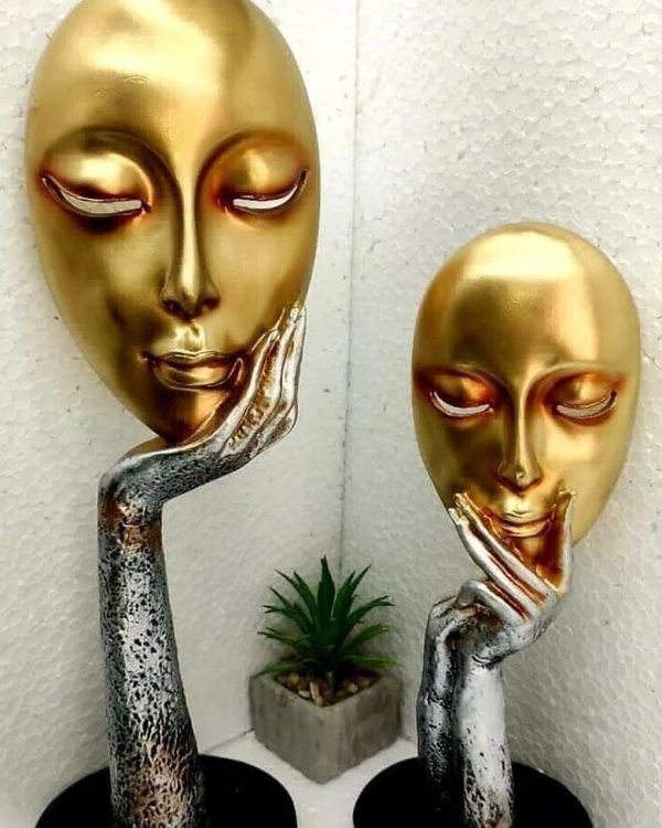 Antique Face 2pc Set - 11 Inch & 15 Inch, golden