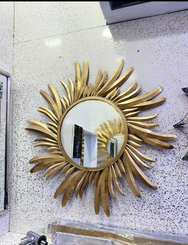 Wall mirror code 7539 Gold - Size 30 inch