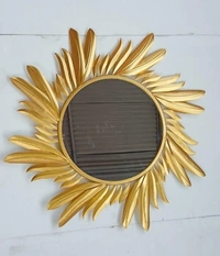 Wall mirror code 7539 Gold - Size 30 inch