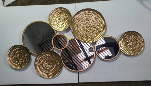 Gold-Toned Platter Metal Wall Decor - Size 24 x 50 inch