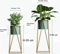 Metal pots with stands  - Size mention on pic