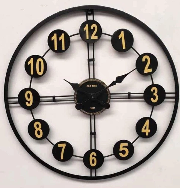 Round Black clock AD0012.4 - Size 24 inch