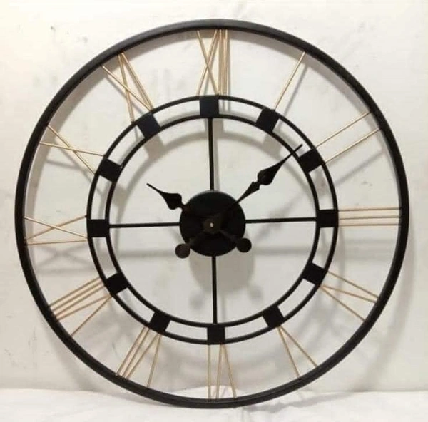 Round black clock AD006 - Size 24 inch