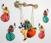 Radha Krishna With Gopi Wall Art - Size 3 X 2feet