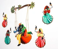 Radha Krishna With Gopi Wall Art - Size 3 X 2feet