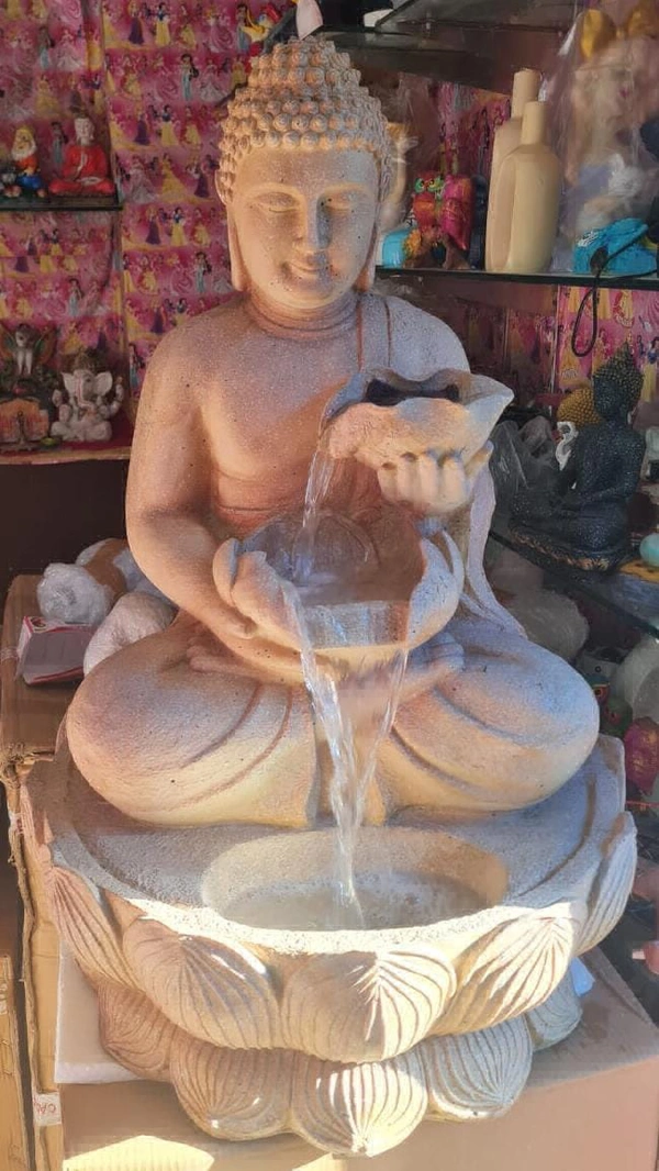 Buddha Fountain Double Bowls  - Size 33 Inch