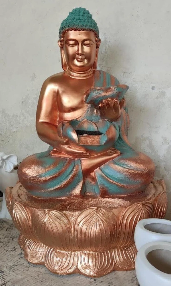 Buddha Fountain Double Bowls  - Size 33 Inch