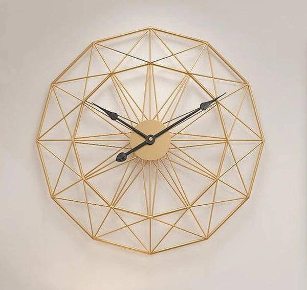 Round Clock Golden  - Size 24 Inch