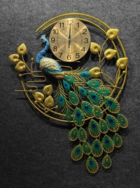 Peacock Metal Clock Rk509 - Size 37 X 26 Inch