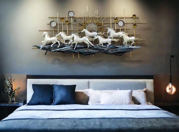 Wall Art 7 Horse's New Article K01 - Size 56 X 26 Inch