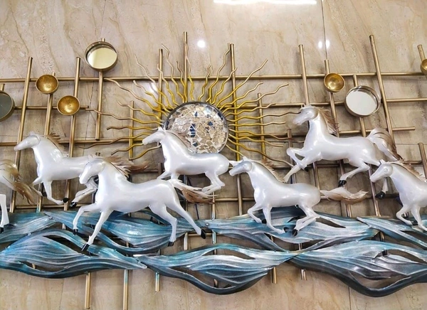 Wall Art 7 Horse's New Article K01 - Size 56 X 26 Inch