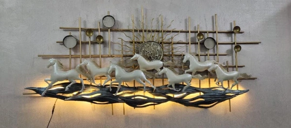 Wall Art 7 Horse's New Article K01 - Size 56 X 26 Inch