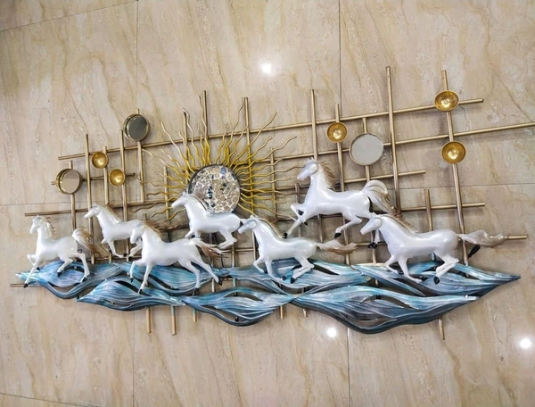 Wall Art 7 Horse's New Article K01 - Size 56 X 26 Inch