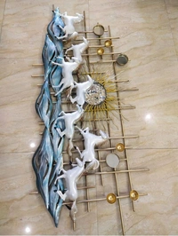 Wall Art 7 Horse's New Article K01 - Size 56 X 26 Inch