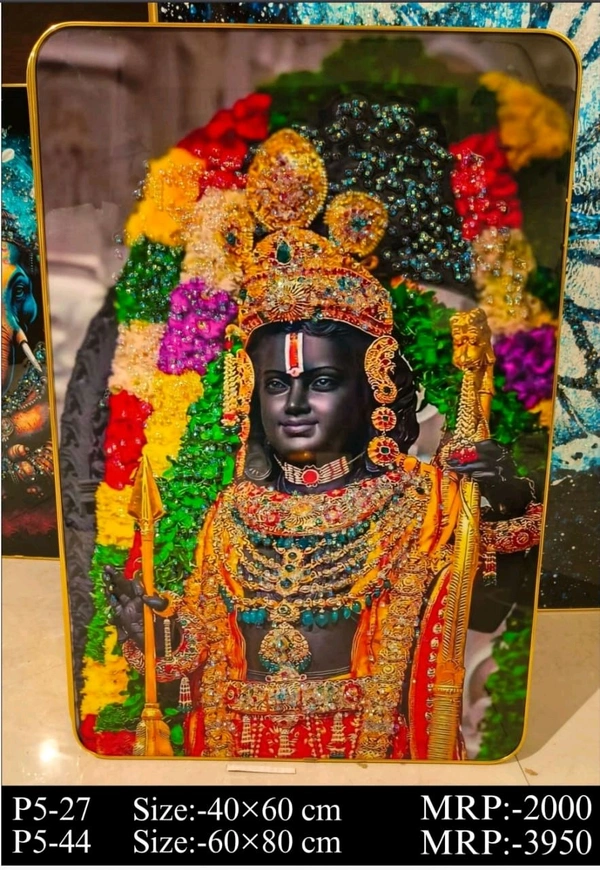 Crystal Painting Ram Lalla  - Size 24 X 16 Inch