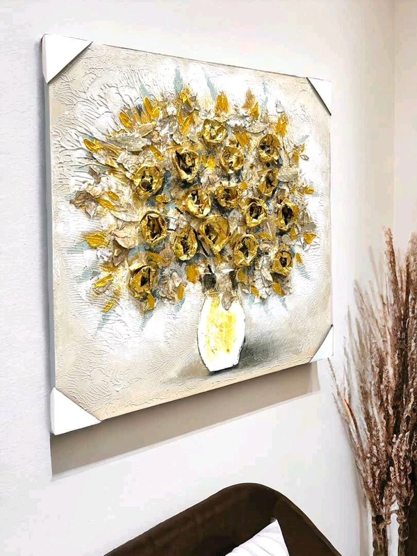 3D Embossed Canvas Painting  - Size 32 X 32 Inch