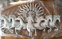 7 Horse's White With LED Lights  - White, Size 58 X 36 Inch