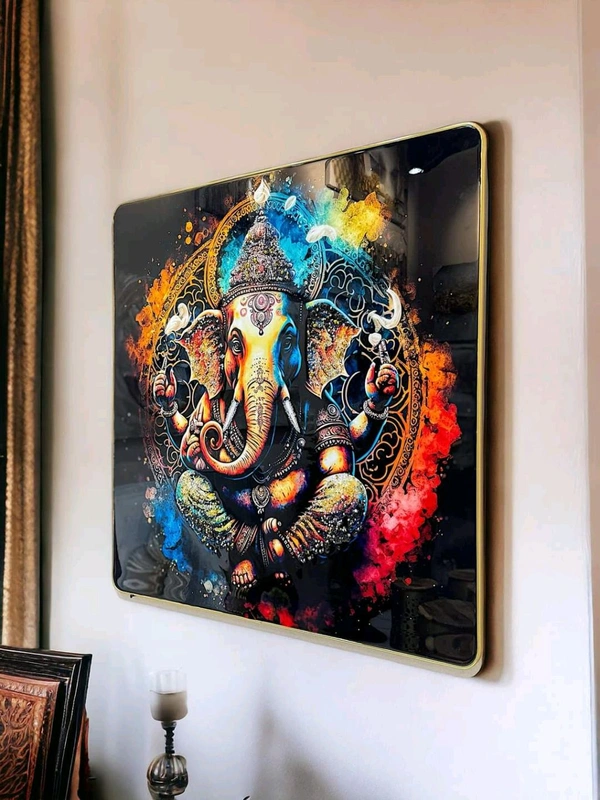 Ganpati Crystal Painting  - Size 32 X 32 Inch