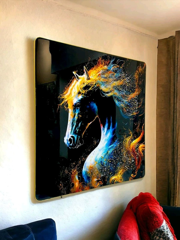 Horse Crystal Painting  - Size 32 X 32 Inch