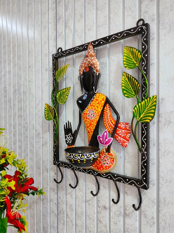 Buddha frame T-light with key hanging - Size 14 x 12 inch