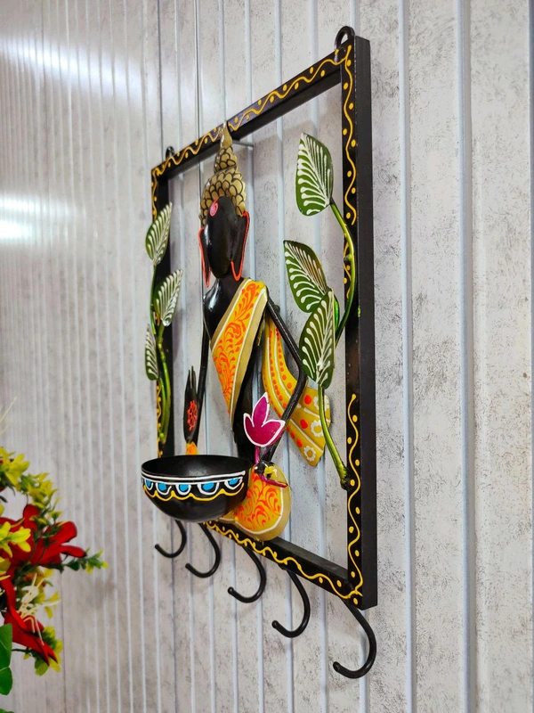 Buddha frame T-light with key hanging - Size 14 x 12 inch