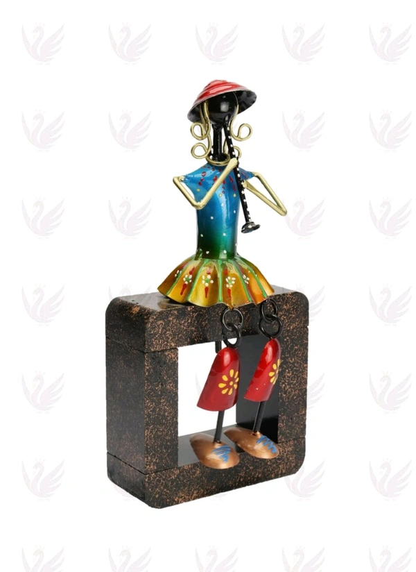 Mini doll on wooden stand 3pc set - Size 13 x 15 inch