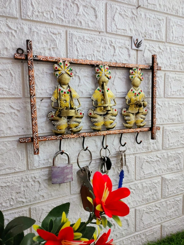 Marwari frame key hanging No-6 Golden  - Size 17 X 11 Inch