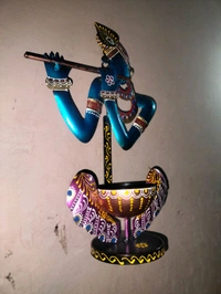 Krishna T-light Blue - Size 16 X 10 Inch, Royal Blue
